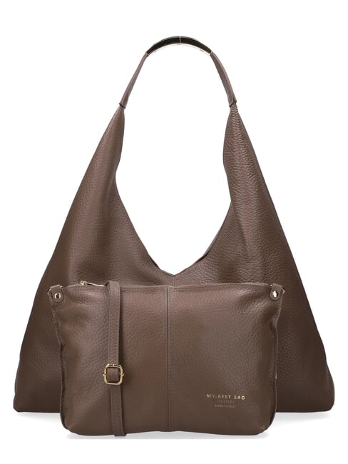 ELLISSE MACRO DOLLARO Sac bandouli&egrave;re maxi taupe - Sacs pour Femme
