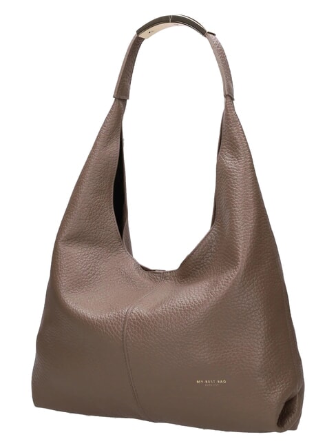 ELLISSE MACRO DOLLARO Sac bandouli&egrave;re en cuir taupe - Sacs pour Femme