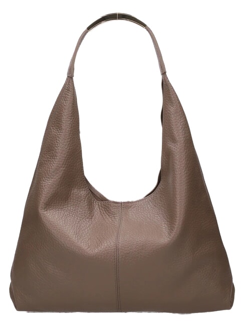 ELLISSE MACRO DOLLARO Sac bandouli&egrave;re en cuir taupe - Sacs pour Femme