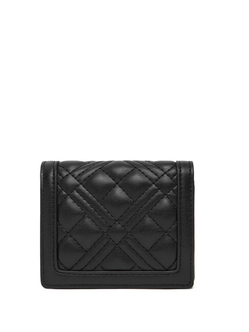 QUILTED Mini portefeuille laque noire - Portefeuilles Femme