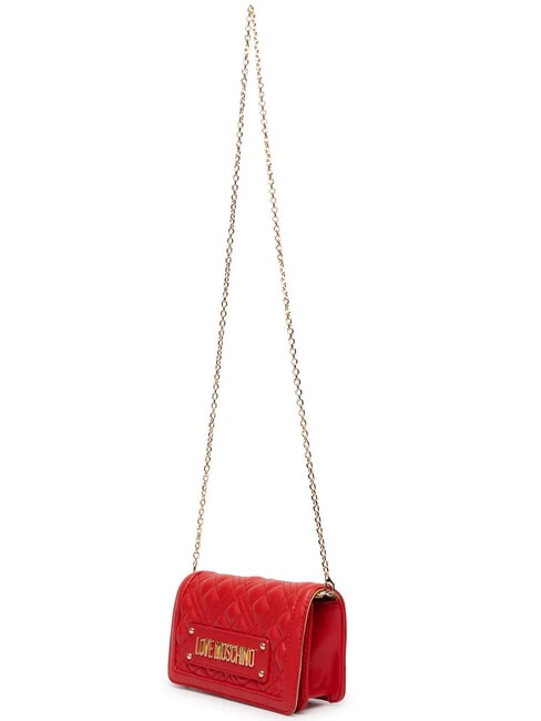 QUILTED Pochette/Portefeuille avec bandouli&egrave;re ROUGE - Portefeuilles Femme