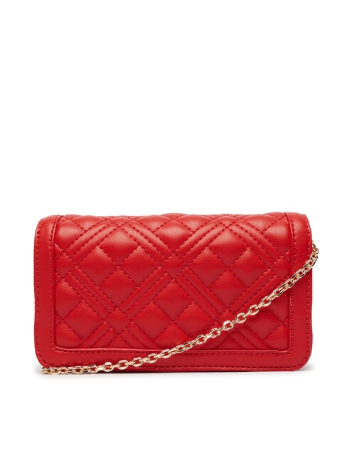 QUILTED Pochette/Portefeuille avec bandouli&egrave;re ROUGE - Portefeuilles Femme