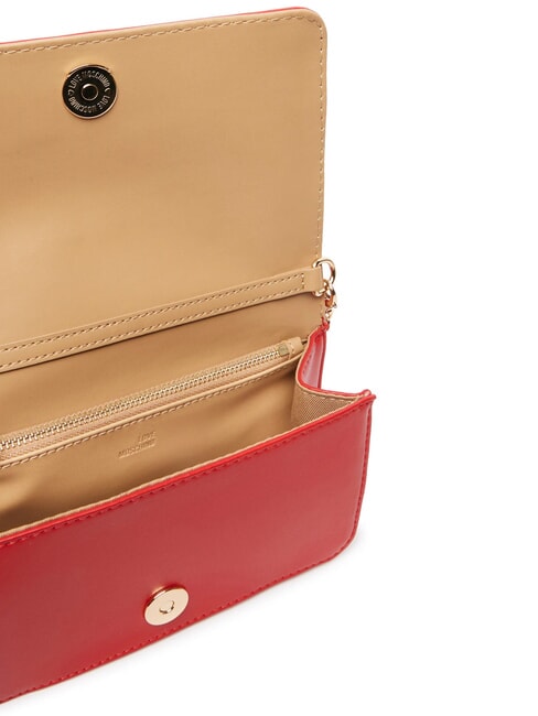 QUILTED Pochette/Portefeuille avec bandouli&egrave;re ROUGE - Portefeuilles Femme