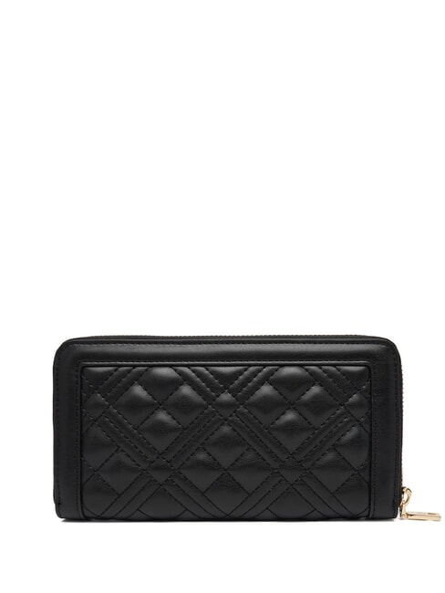 QUILTED Portefeuille Zip Around Noir - Portefeuilles Femme