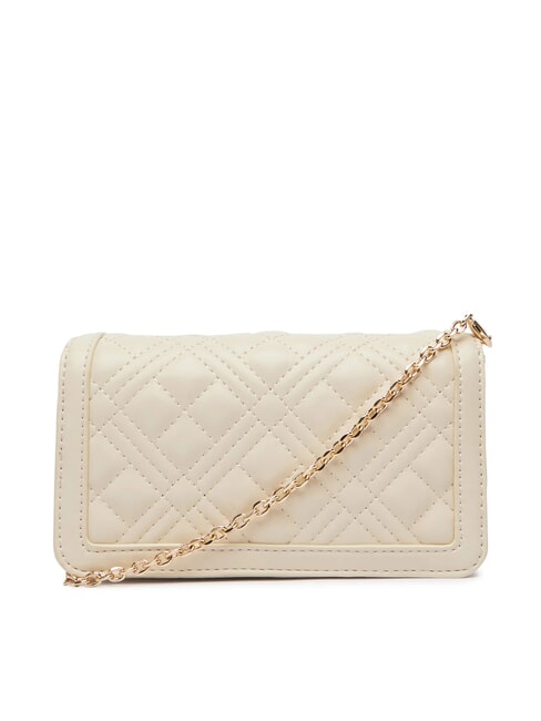 QUILTED Pochette/Portefeuille avec bandouli&egrave;re Ivoire - Portefeuilles Femme