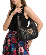 LOVE MOSCHINO EMBOSSED Q sac bandouli&egrave;re Noir - Sacs pour Femme - 2