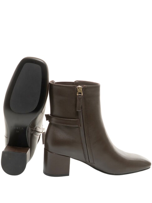 BLOCK  Bottines &agrave; talon de 5,5 cm chocolat - Chaussures Femme
