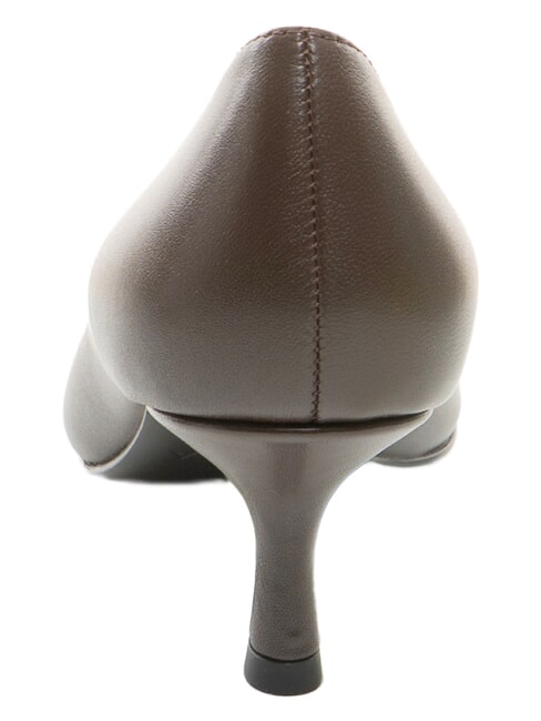 ATELIER  D&eacute;collet&eacute; en cuir avec talon de 5 cm chocolat - Chaussures Femme