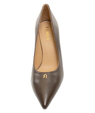 FURLA ATELIER  D&eacute;collet&eacute; en cuir, talon de 9 cm chocolat - Chaussures Femme - 4