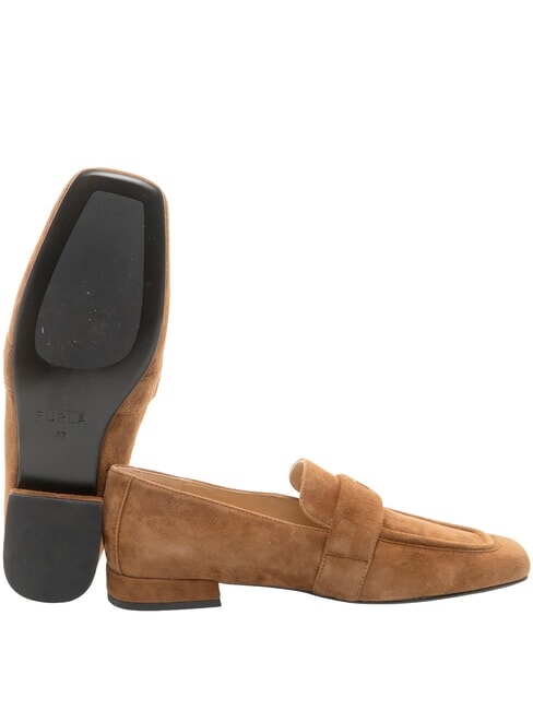 SIGNATURE  Mocassins en cuir su&eacute;d&eacute; Cognac - Chaussures Femme