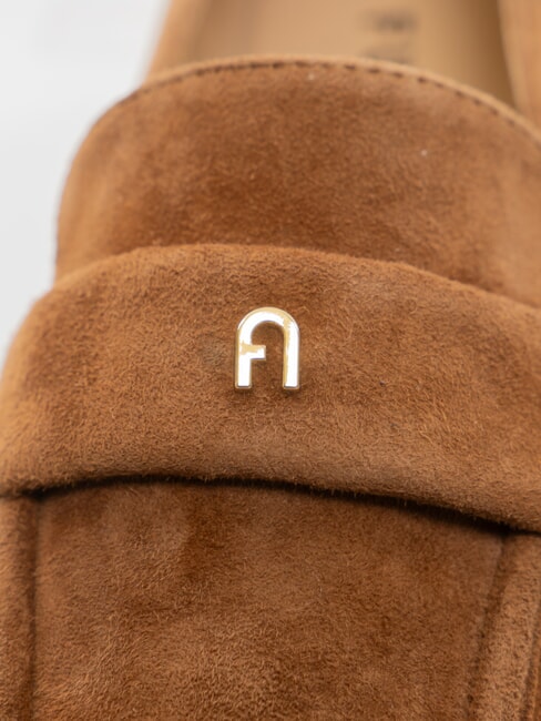 SIGNATURE  Mocassins en cuir su&eacute;d&eacute; Cognac - Chaussures Femme