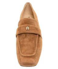 FURLA SIGNATURE  Mocassins en cuir su&eacute;d&eacute; Cognac - Chaussures Femme - 5
