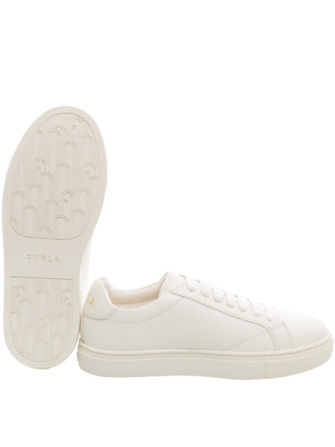 CITY Baskets en cuir de veau talc - Chaussures Femme