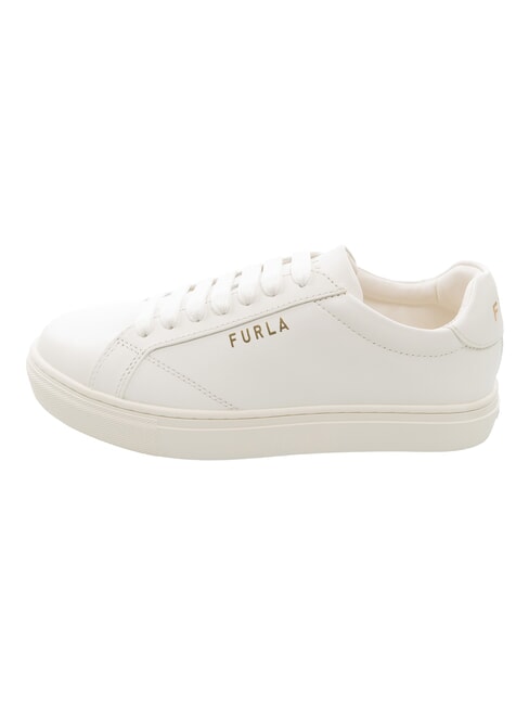 CITY Baskets en cuir de veau talc - Chaussures Femme