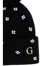 GUESS KNITTED Chapeau &agrave; pompons NOIR - Bonnets - 4