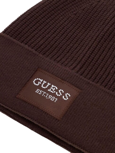 KNITTED Chapeau &agrave; revers brun amer - Bonnets