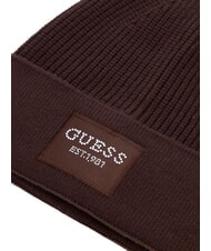GUESS KNITTED Chapeau &agrave; revers brun amer - Bonnets - 3