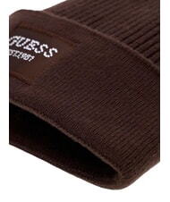 GUESS KNITTED Chapeau &agrave; revers brun amer - Bonnets - 4