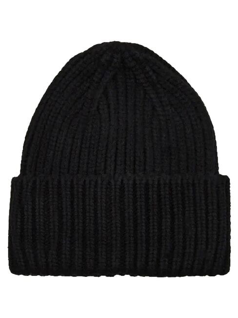 KNITTED Chapeau &agrave; revers NOIR - Bonnets
