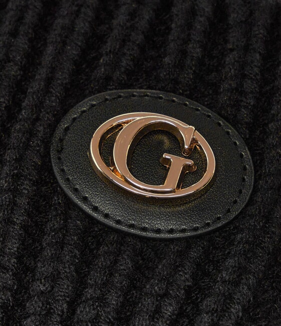 KNITTED Chapeau &agrave; revers NOIR - Bonnets