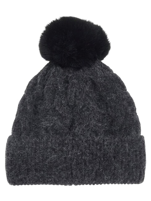 KNITTED Chapeau &agrave; pompons charbon - Bonnets
