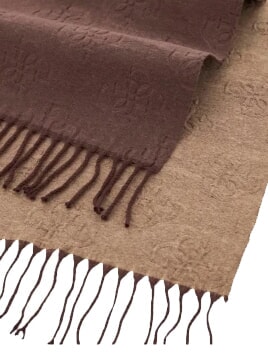BASIC &Eacute;charpe &agrave; franges brun &agrave; plusieurs - &Eacute;charpes
