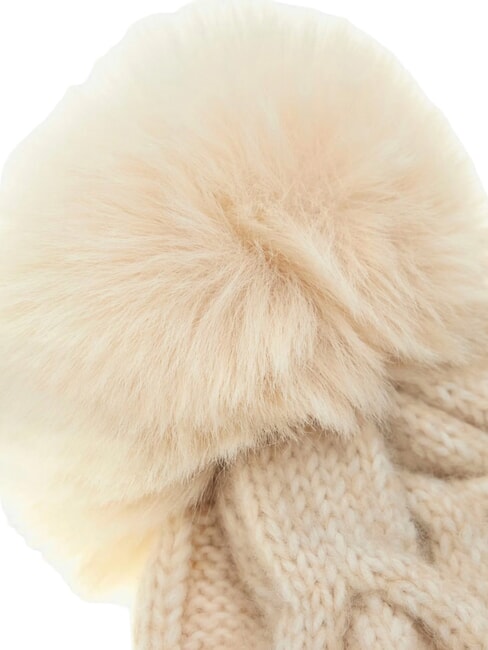 KNITTED Chapeau &agrave; pompons blanc - Bonnets