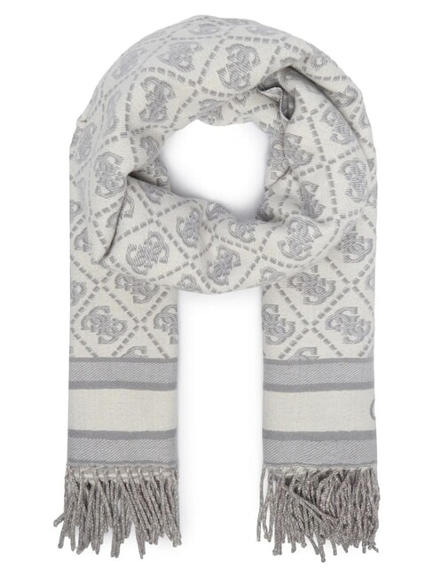 JACQUARD &Eacute;charpe &agrave; franges logo gris - &Eacute;charpes