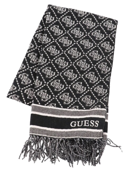 JACQUARD &Eacute;charpe &agrave; franges logo noir - &Eacute;charpes