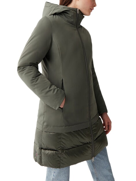 PURENESS Doudoune bi-mati&egrave;re &agrave; capuche sous-bois - Doudounes femme