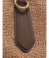 BORBONESE B-ESCAPE Sac &agrave; main avec bandouli&egrave;re beige/ch&acirc;taigne - Sacs pour Femme - 4