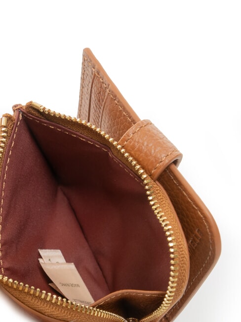 METALLIC SOFT Mini portefeuille en cuir Cognac - Portefeuilles Femme