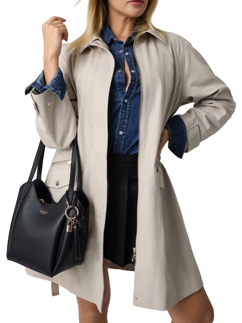 MELODY Sac bandouli&egrave;re &agrave; double poign&eacute;e NOIR - Sacs pour Femme
