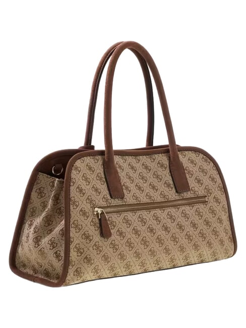 SAMANTHA Sac &agrave; main avec bandouli&egrave;re logo latte / marron - Sacs pour Femme