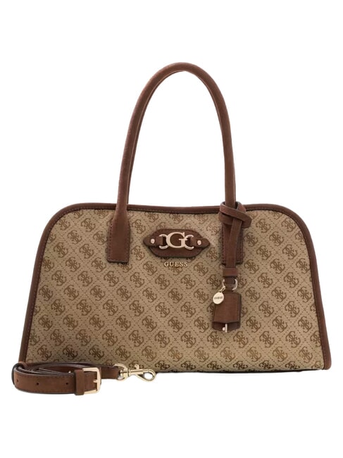 SAMANTHA Sac &agrave; main avec bandouli&egrave;re logo latte / marron - Sacs pour Femme