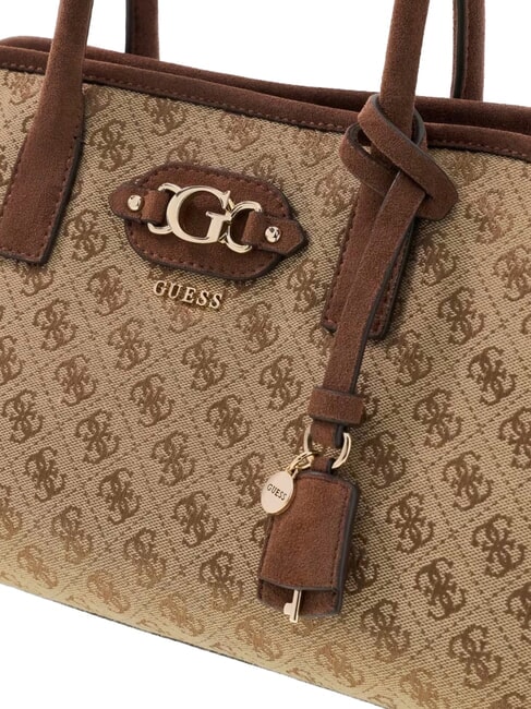 SAMANTHA Sac &agrave; main avec bandouli&egrave;re logo latte / marron - Sacs pour Femme