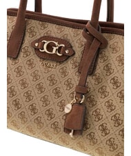 GUESS SAMANTHA Sac &agrave; main avec bandouli&egrave;re logo latte / marron - Sacs pour Femme - 5