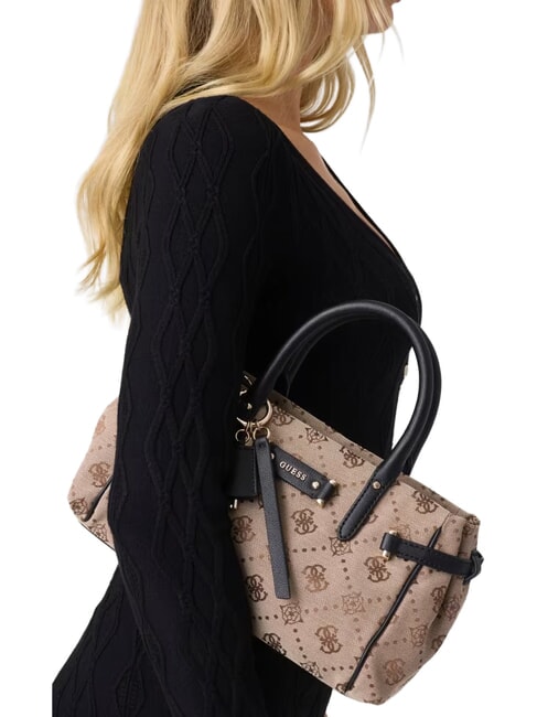 DOROTHY Sac &agrave; main avec bandouli&egrave;re logo lait/noir - Sacs pour Femme