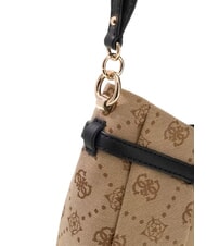GUESS DOROTHY sac bandouli&egrave;re logo lait/noir - Sacs pour Femme - 4