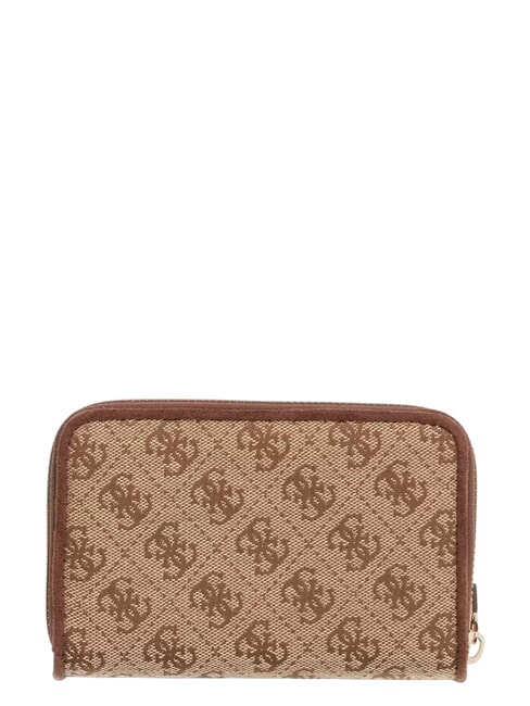 SAMANTHA portefeuille zipp&eacute; de taille moyenne logo latte / marron - Portefeuilles Femme