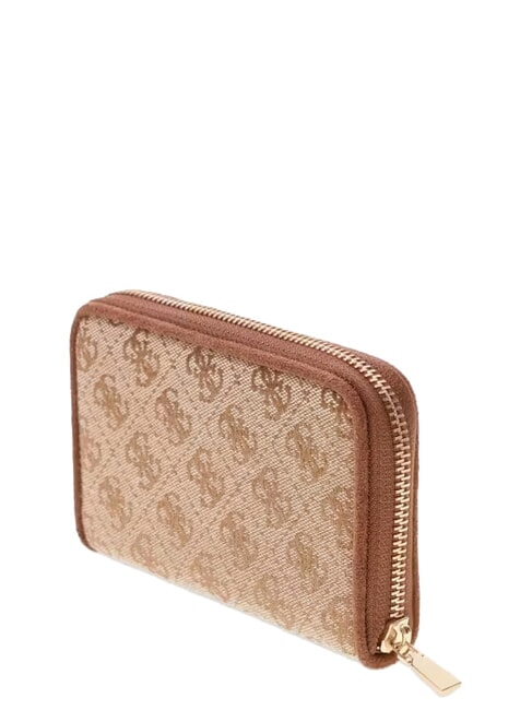 SAMANTHA portefeuille zipp&eacute; de taille moyenne logo latte / marron - Portefeuilles Femme
