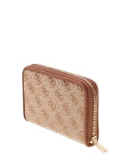 GUESS SAMANTHA portefeuille zipp&eacute; de taille moyenne logo latte / marron - Portefeuilles Femme - 3