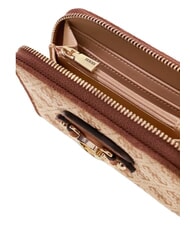 GUESS SAMANTHA portefeuille zipp&eacute; de taille moyenne logo latte / marron - Portefeuilles Femme - 4