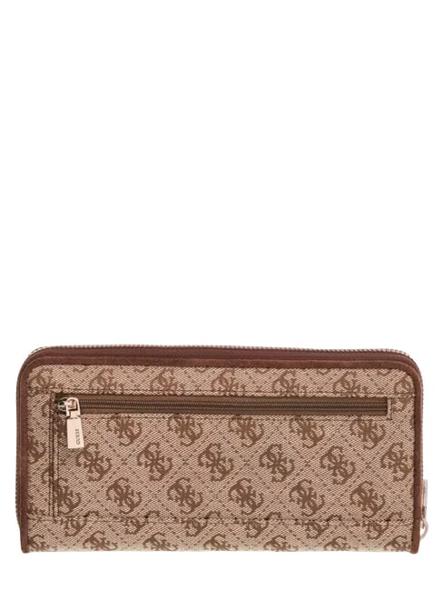 SAMANTHA Grand portefeuille zipp&eacute; logo latte / marron - Portefeuilles Femme