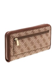GUESS SAMANTHA Grand portefeuille zipp&eacute; logo latte / marron - Portefeuilles Femme - 3
