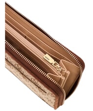 GUESS SAMANTHA Grand portefeuille zipp&eacute; logo latte / marron - Portefeuilles Femme - 4