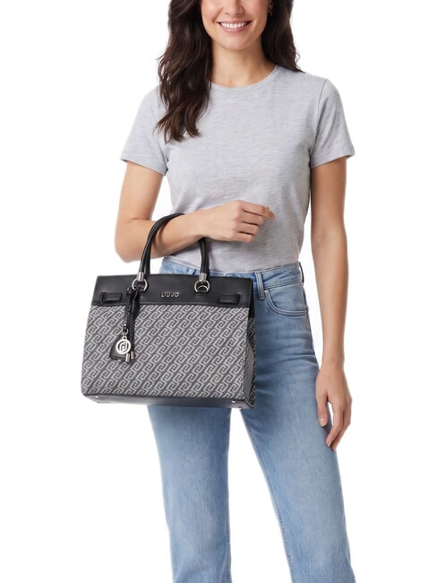 MANHATTAN Sac &agrave; main avec bandouli&egrave;re gris denim - Sacs pour Femme
