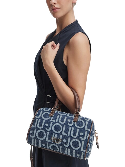 EVRIM Sac &agrave; main avec bandouli&egrave;re denim bleu - Sacs pour Femme