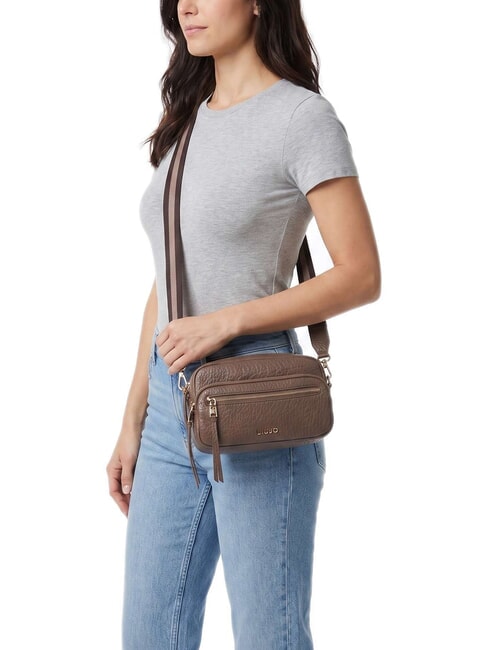 TILDE sac bandouli&egrave;re moka noir - Sacs pour Femme