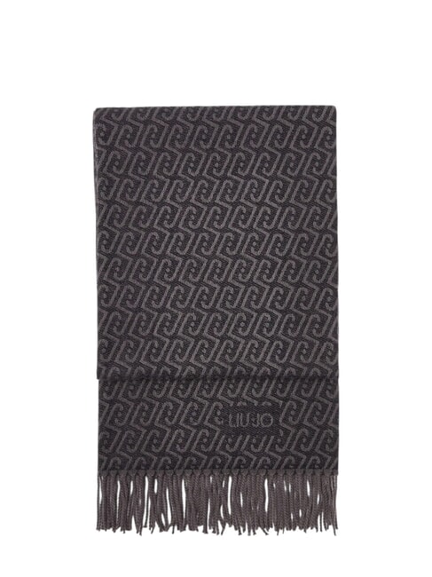 LOGO &Eacute;charpe &agrave; franges noir/anthracite - &Eacute;charpes